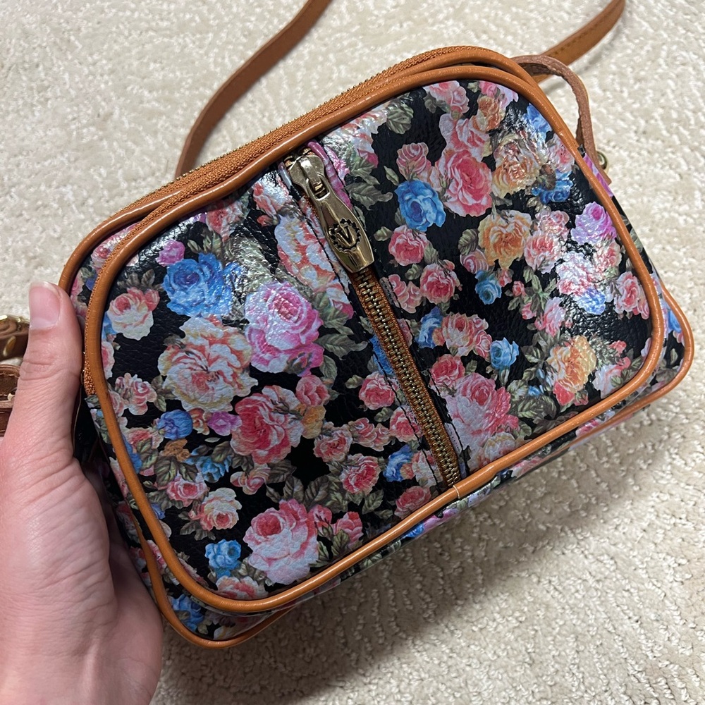 Valentina Floral Leather Crossbody